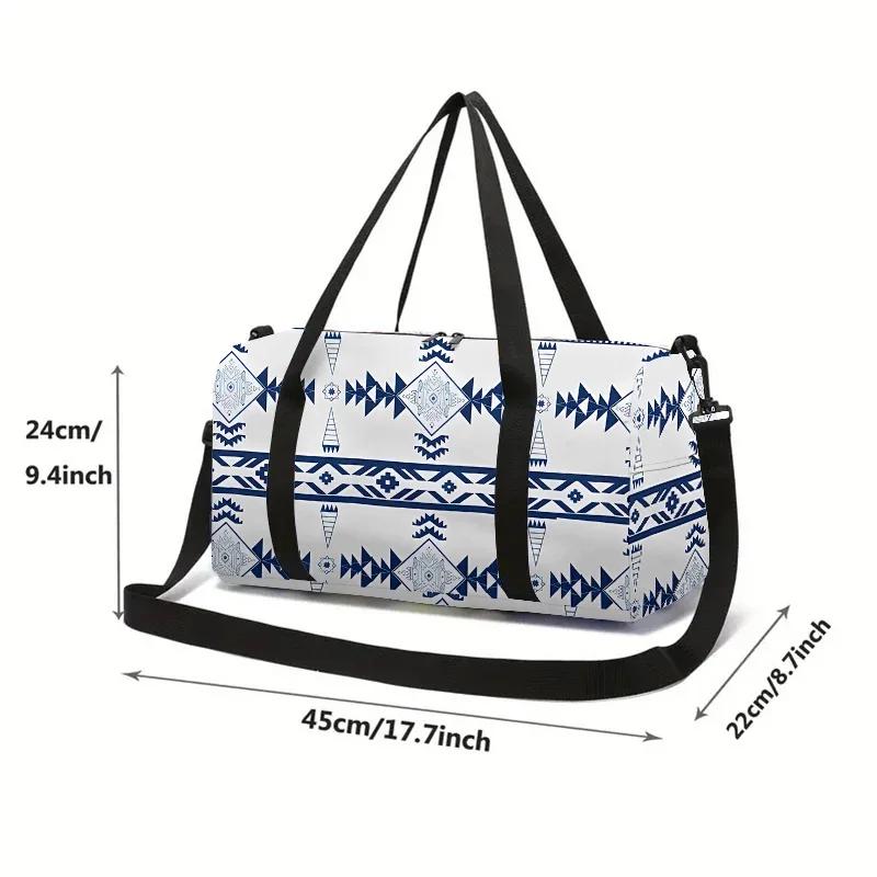 Blue Stripe Design Large Capacity Luggage Bag for Boy and Girls Best Gifts 2D Flat Cartoon Travel Duffels Hand Bag for Children