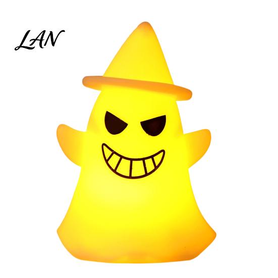 Battery Operated Ghost Light Halloween Witch Hat Light, Spooky LED Decorative Lamp, Cartoon Night for Holiday Party Decor