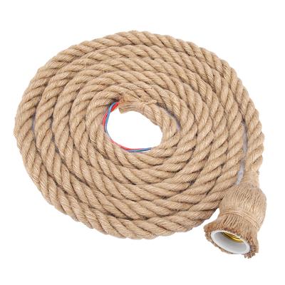 2m E27 Vintage Hemp Rope Ceiling Light Base Pendant Lamp Bulb Holder 85 265V