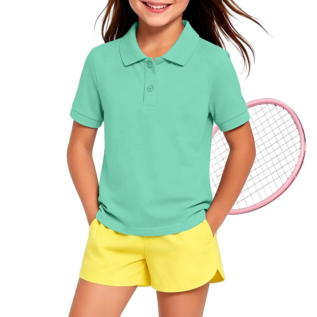Kids Quick Dry Shirt with Collar for School Class Uniform and Everyday Wear
