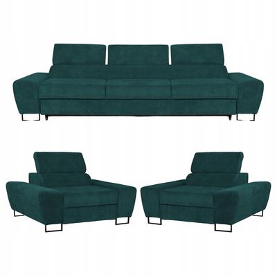 Savio Lounge Furniture Set 3-seater Sofa Green Armchairs Family Furniture