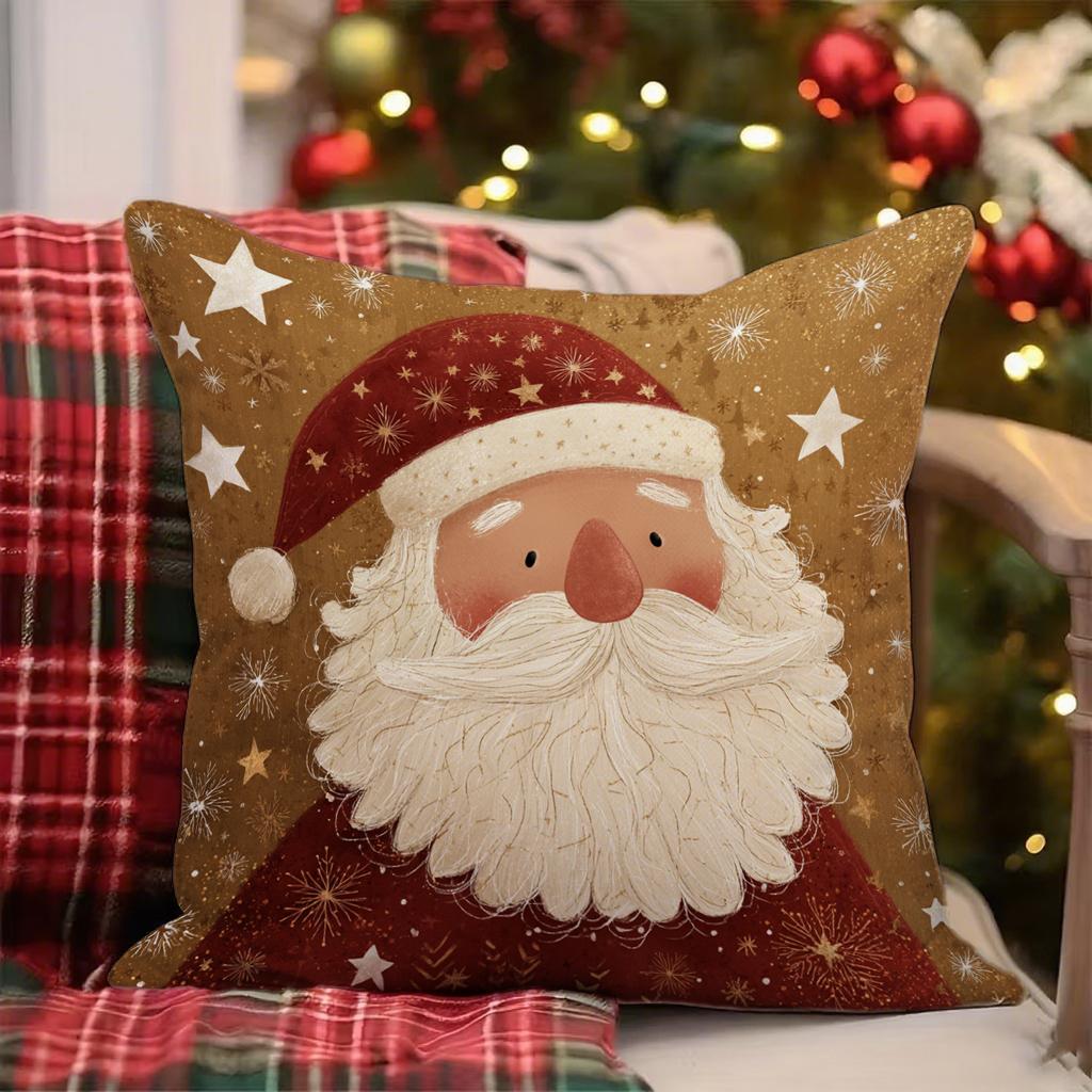 Fronha de Almofada com Papai Noel e Presentes Adequada para Sofá Carro Quarto Capa de Almofada Decorativa Capa de Almofada