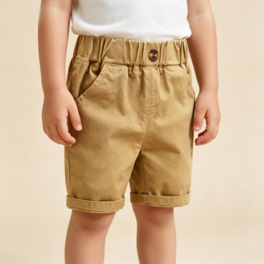 Kids' Casual Cotton Shorts 5/5 Length Comfortable Summer Short Pants for Boys and Girls