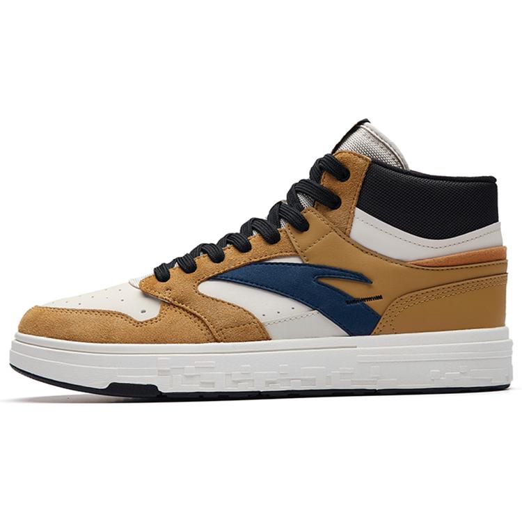 New Anta Cushioning, Wear Resistant High Top Skateboard Shoes Men's Black Brown 112238065-3