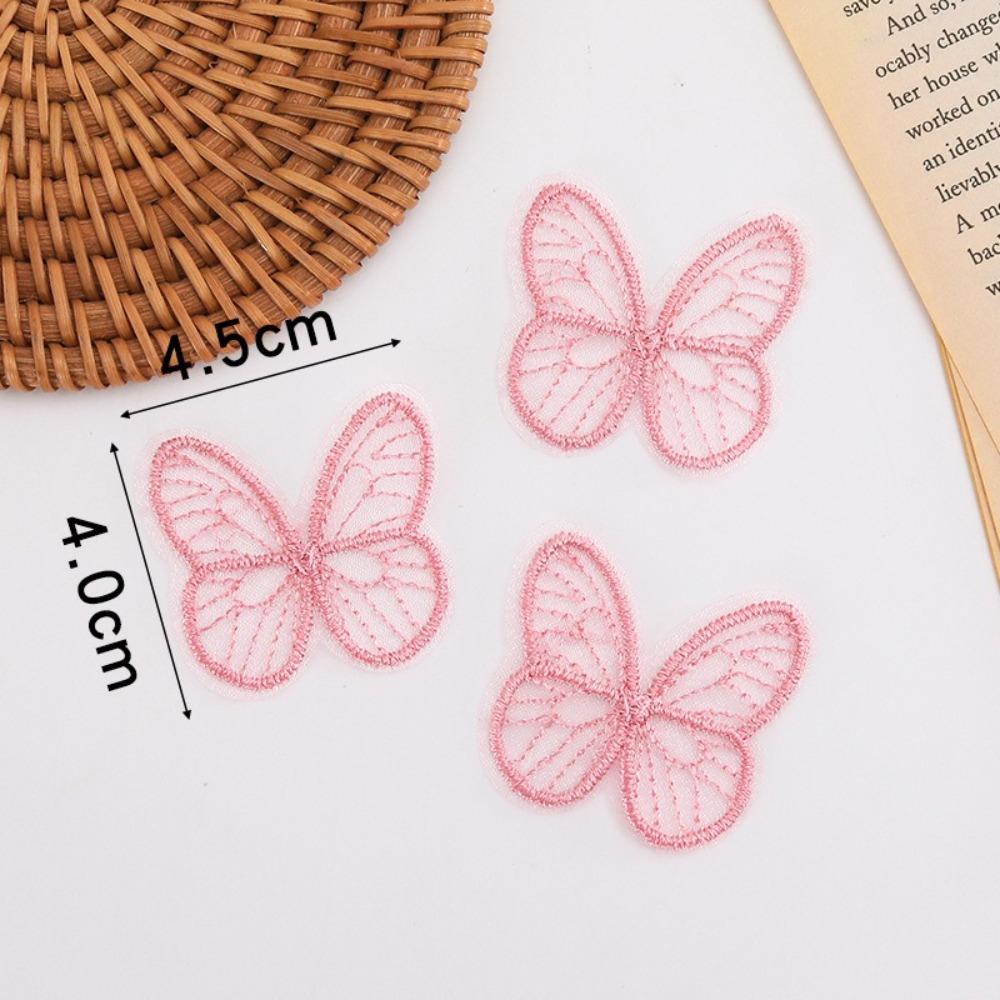 100pcs Dreamy Embroidery Lace Butterfly Appliques Sewing Craft Decoration  Garment Design Materials
