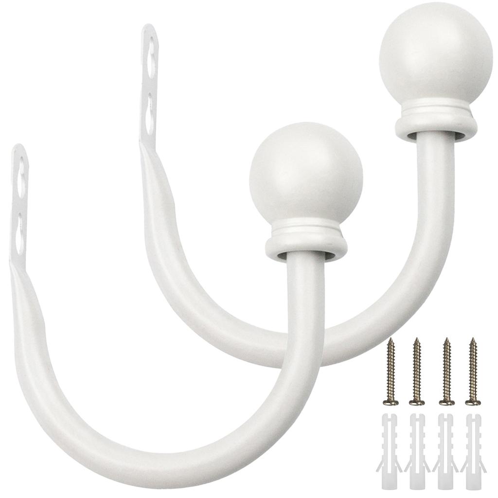 2Pcs Retro Curtain Holdbacks U Shaped Curtain Hooks Holder Accesories Decorative Wall Mounted Drapery Holdbacks Clip with Screw