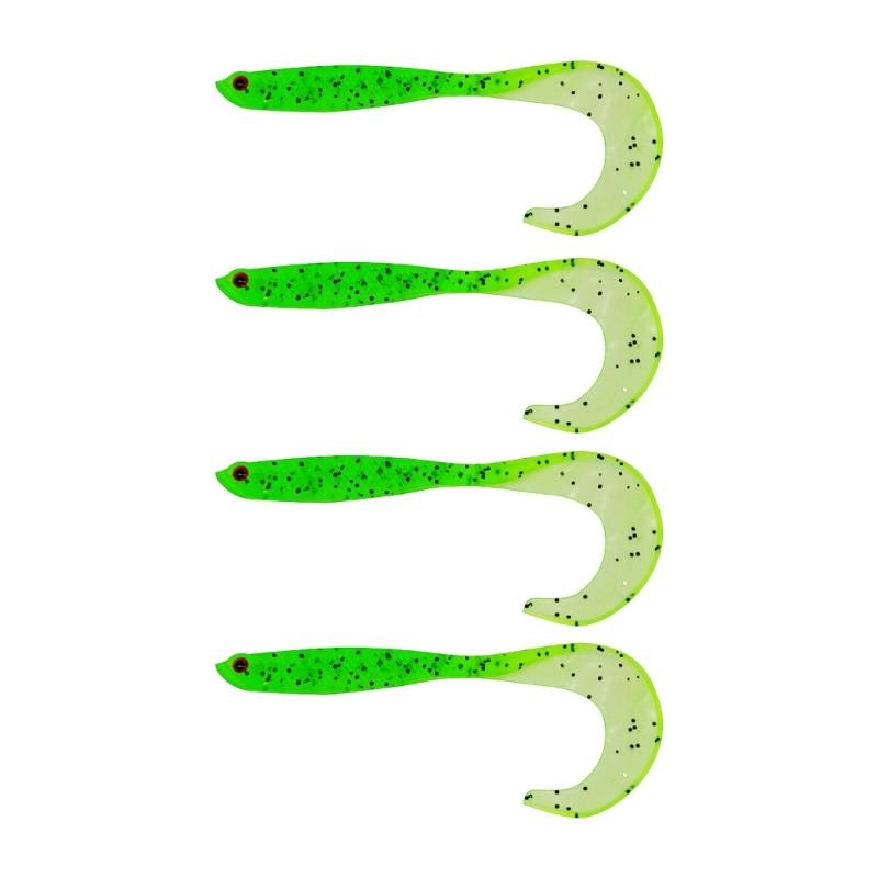 4PCS Flexible PVC Artificial Baits Long Curly Design Fish Attraction for Lake River Fishing Enthusiasts