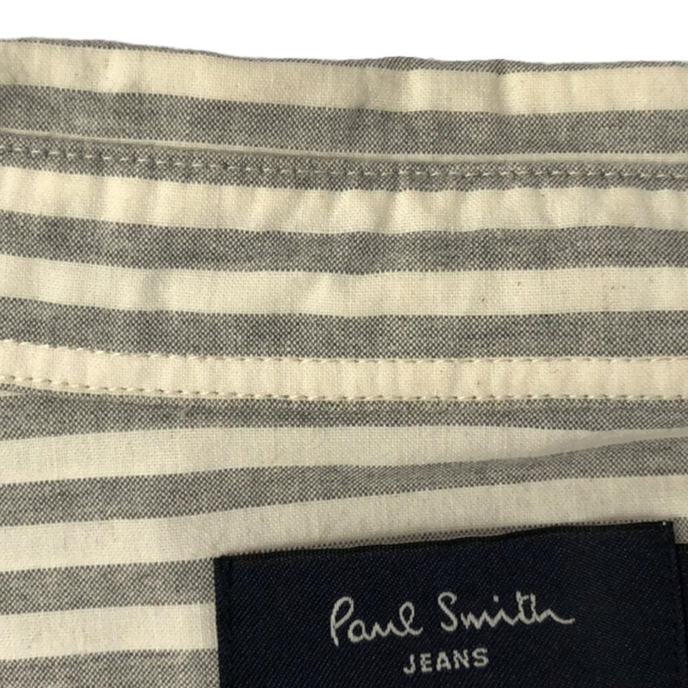 Paul Smith JEANS border check Long sleeve Cotton shirt L White system Men's Used