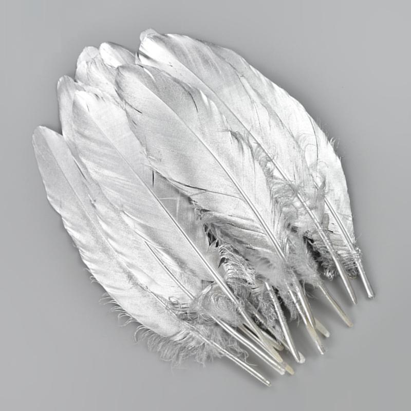 10Pcs Golden Goose Feather 15-20cm Silver Swan Plumes Dream Catcher Accessories DIY Jewelry Creation Feather Holiday Decorations