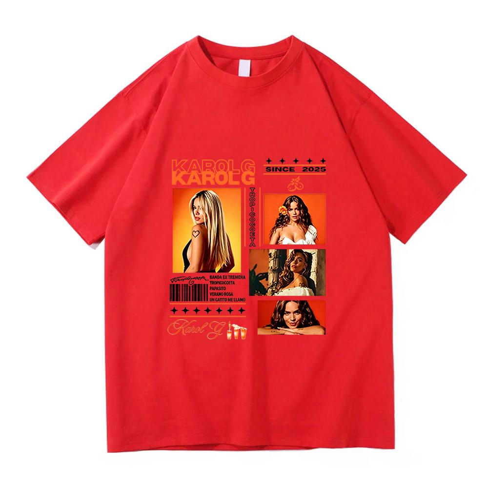 Singer Karol G Graphic Tshirt Summer Cotton Unisex Unisex Clothing Loose Casual Short Sleeve Oneck Tshirts Unisex Streetwear Tees