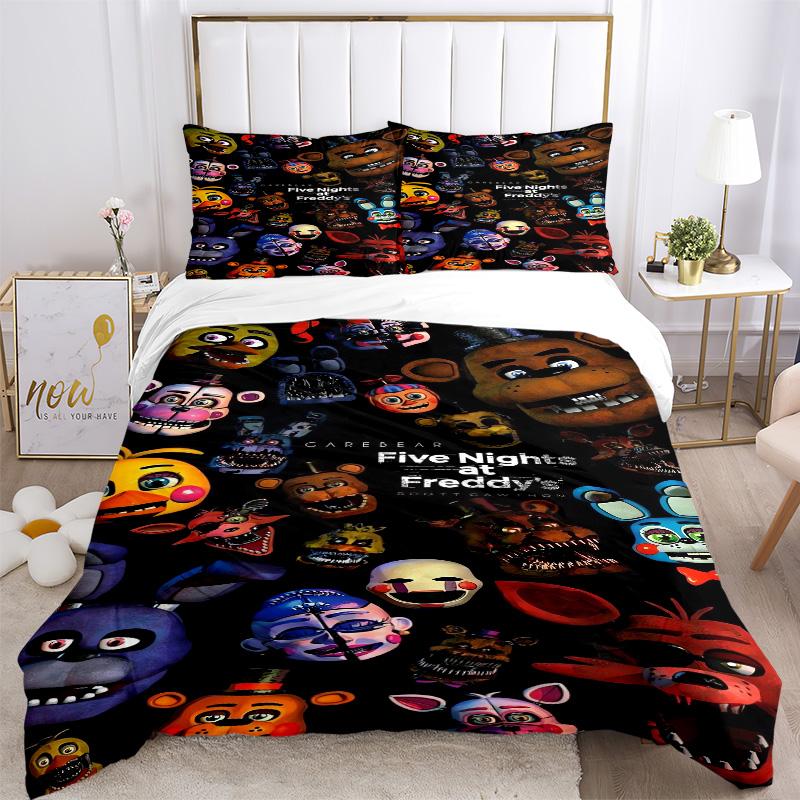 Fnaf Characters Bedding 3 Piece Set Hd Print Duvet Cover Pillowcases For Teens Adult Bedroom Decoration Christmas Gift C9211966