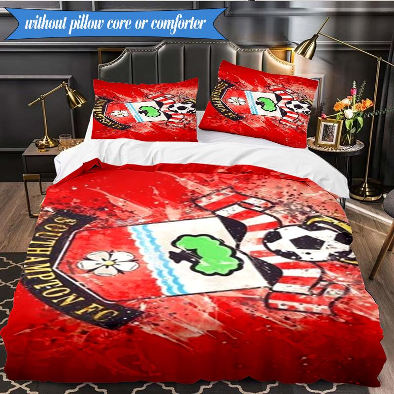 3-teiliges weiches Bettwäscheset mit FC-Wappen-Design, inklusive 1 Bettbezug und 2 Kissenbezügen. Perfekt für Schlafzimmer, Wohnheim, Fan-Geschenk
