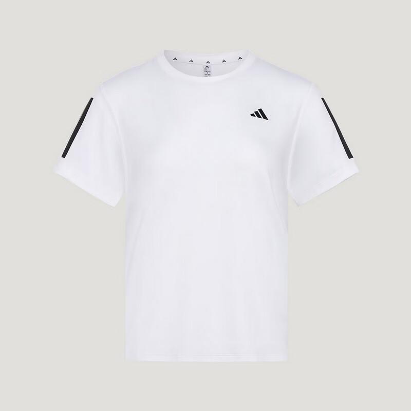 Женская тренировочная футболка Adidas с коротким рукавом и 3 полосками A/M