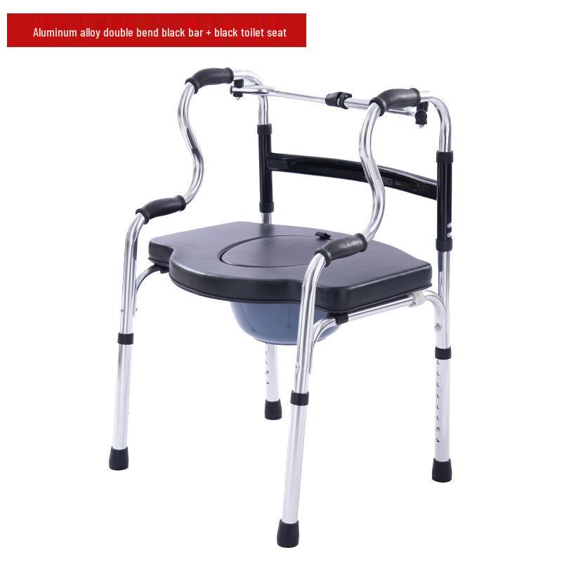 Stainless Steel Rollator Walker with Seat and Wheels - Rehabilitation Support Frame