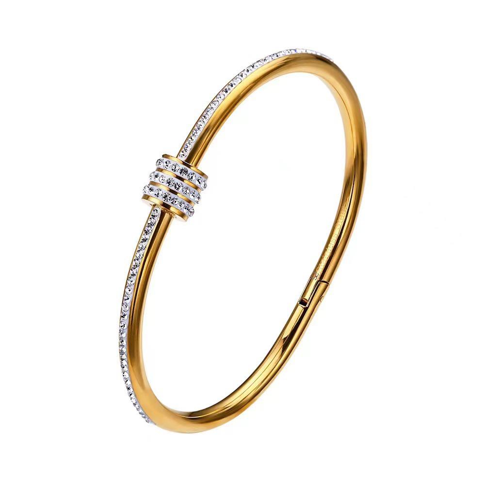 Starry Sky Silver Titanium Steel Bracelet for Women - High-End, Versatile, Full Diamond, Non-Fading Fashion Accessory
