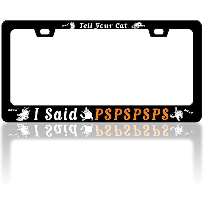 Cherry Blossoms License Plate Frame Beautiful Pink Flowers License Plate Frames Funny Auto Accessory Bracket Stainless Steel License Plate for Women