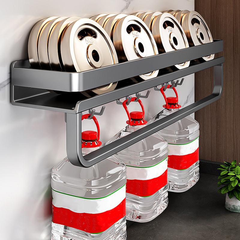 Heavy Duty Carbon Steel No Drill Wall Mount Kitchen Rack Adjustable Spice Organizer Shelf for Bottle Tool Storage Household