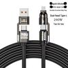 240W 4-in-1 Silicone Data Cable with Zinc Alloy Connectors for Super Fast Charging