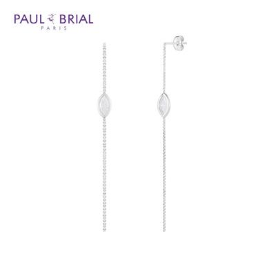 PAULBRIAL [SILVER] PYSE0121 (WG) Marquise Box Long Earrings