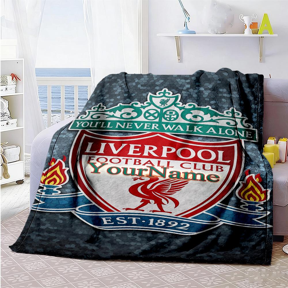 Liverpool Customize Your Name Blanket Throw Customizable Blanket Ultra-Soft Versatile for Couch Living Room Bedding Office for All Occasions