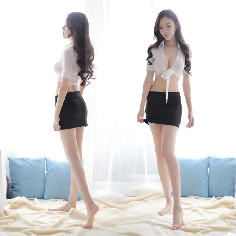 Cosplay Teacher Uniform Erotic Deep V Role Play Secretary Office Clothes Sexy Lingerie Women Perspective Porn Mini Dress Suit