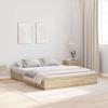 Storage Bed Frame with Headboard Sonoma Oak 140 x 190 cm