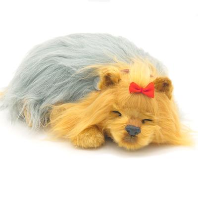 Ninian and Kino Perfect Pet Yorkshire Terrier Plush Stuffed Dog (Small) (Steel Blue) Dog, Realistic, Lifelike, Moving, Soothing, Gift, Celebration,