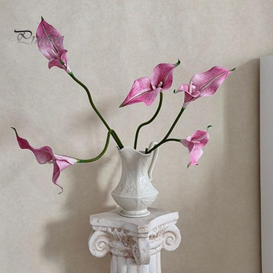 EVA Material Flowers Artificial Calla Lily Flowers, Flexible Branches Realistic Faux Flower, Retro Home Decor Soft Touch Fake Lilies for Wedding