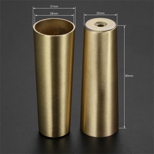4 Pezzi Copri Gamba Mobile Piedino Punta Solida Rame Ottone Spazzolato Tavolo Sedia Cilindro/Cono Cappuccio Protezione Fondo Sicurezza Tappetino Decorazione