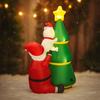5.91FT Inflatable Toy Santa Polar Bear Christmas Tree Festive Gifts Xmas Decorations for Yard Christmas Supplies Home Ornaments