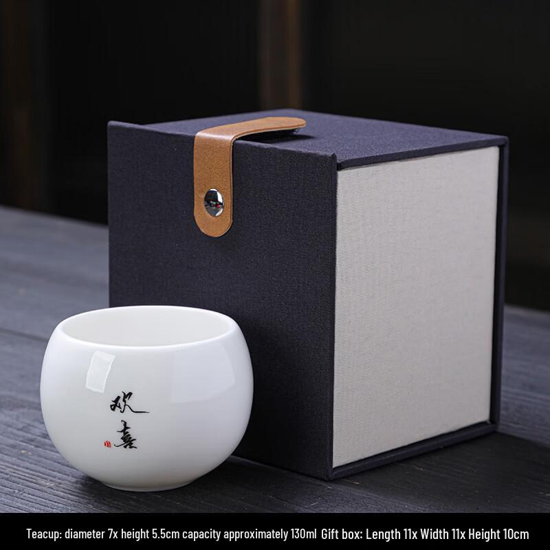 Zhinianhua Mutton-Fat Jade Ceramic Master Teacup