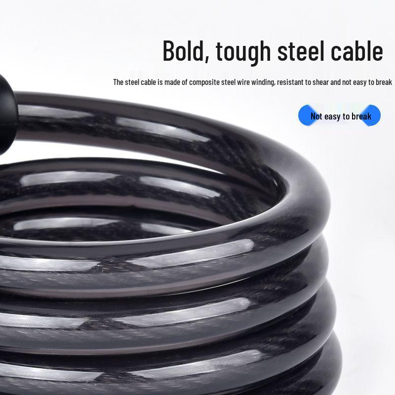 Portable Anti-theft Bicycle Combination Lock - Mountain Bike Steel Cable