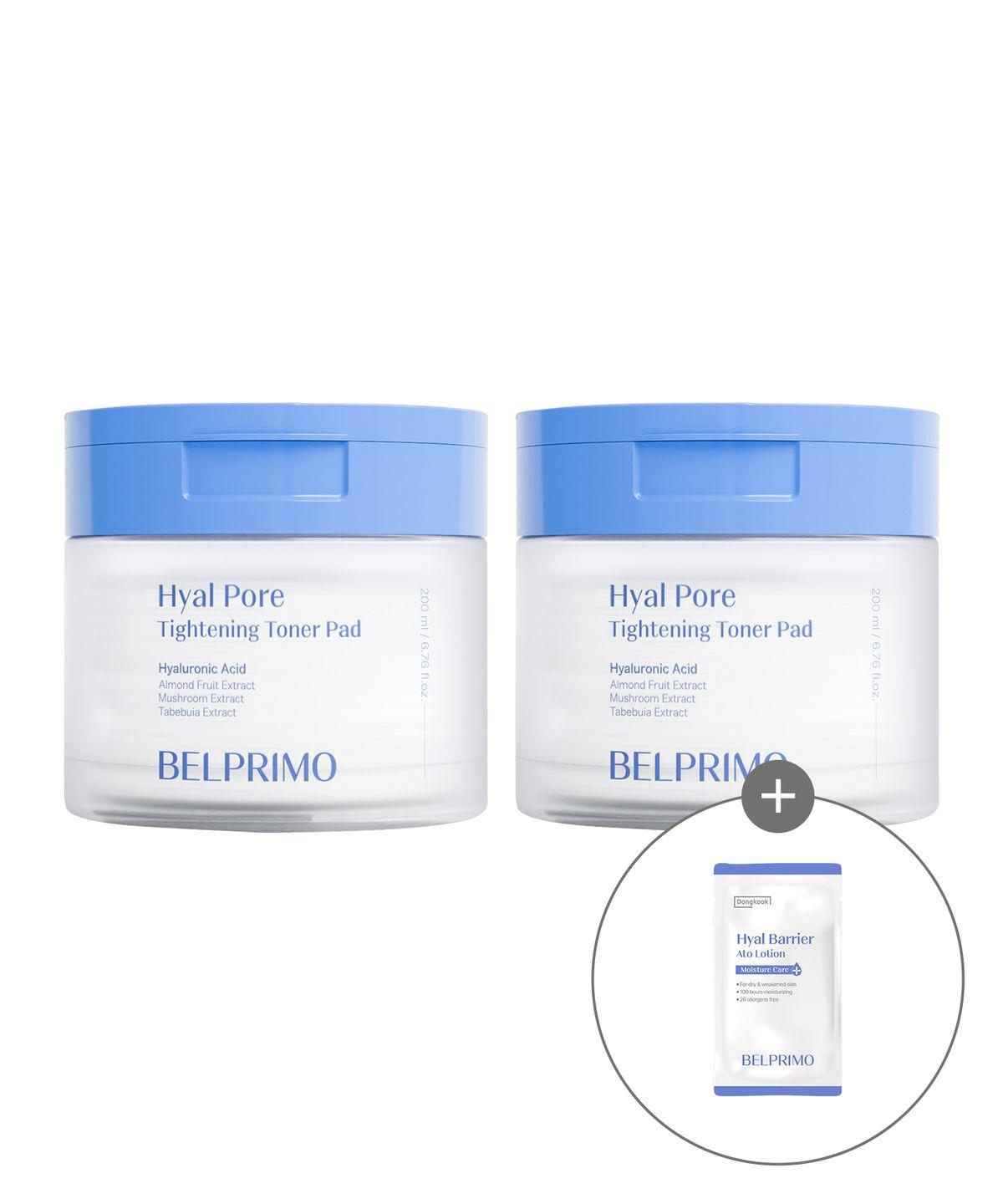 Hyal Pore Tightening Toner Pads 200ml x 2 (Free Gift: Ato Lotion 3ml x 3)