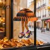 Seasonal Lawn Ornaments Halloween Honeycomb Witch Leg Ornament, Foldable Paper Creepy Garden Hanging Decoration for Party, Holiday Home Decor Festive