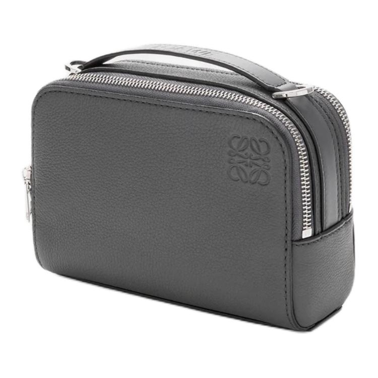 Loewe Anagram Embossed Puzzle Adjustable Detachable Shoulder Camera Bag Mini Men shoulder bag Anthracite C660R41X02-1110