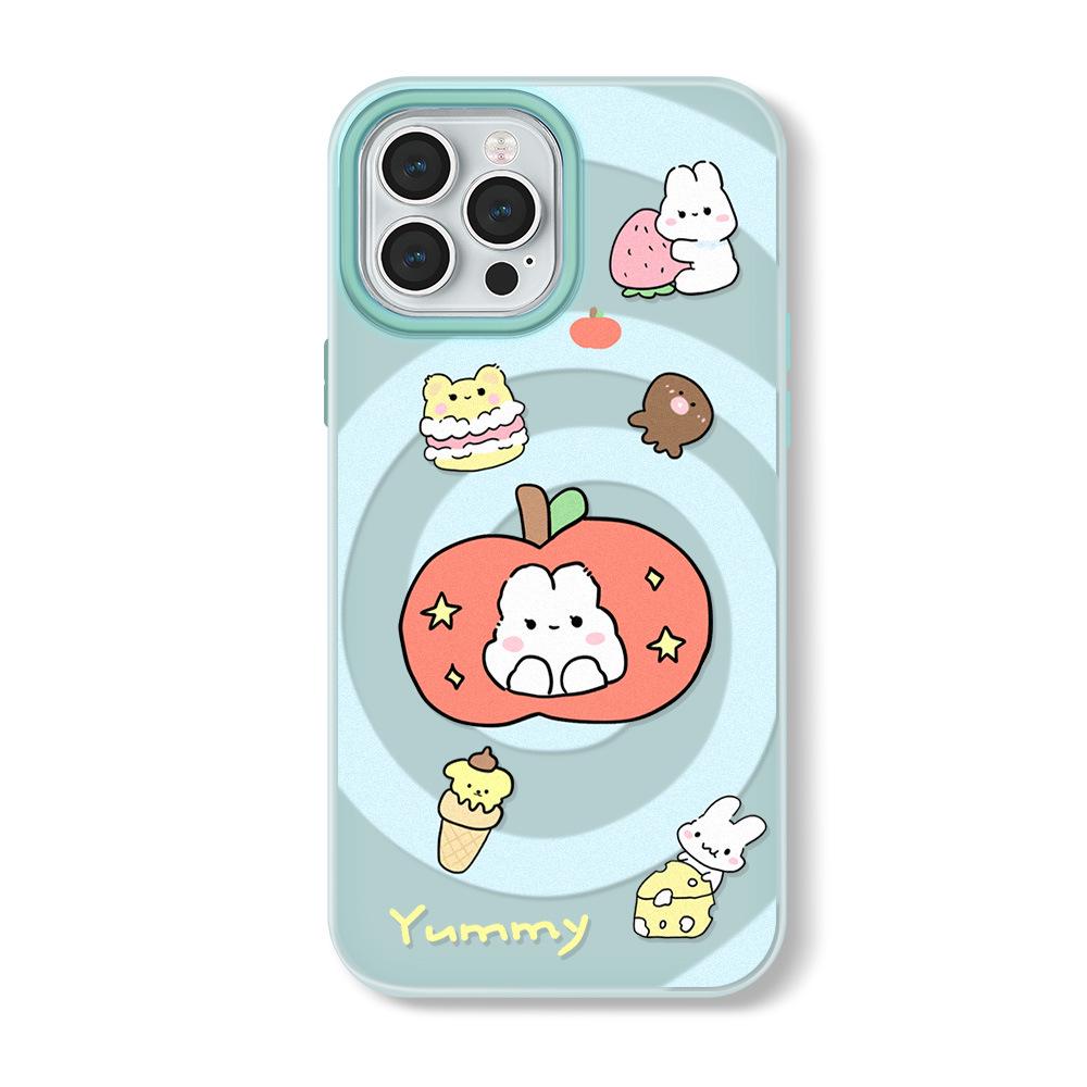 Zhitai iPhone 16 Pro Max Jelly Skin Case with Hand Strap, for iPhone 12, 13, 14, and 15 Pro - Cartoon Design