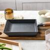 ZMR Cast Iron Square Mini Tamagoyaki Frying Pan with Cedar Wood Lid
