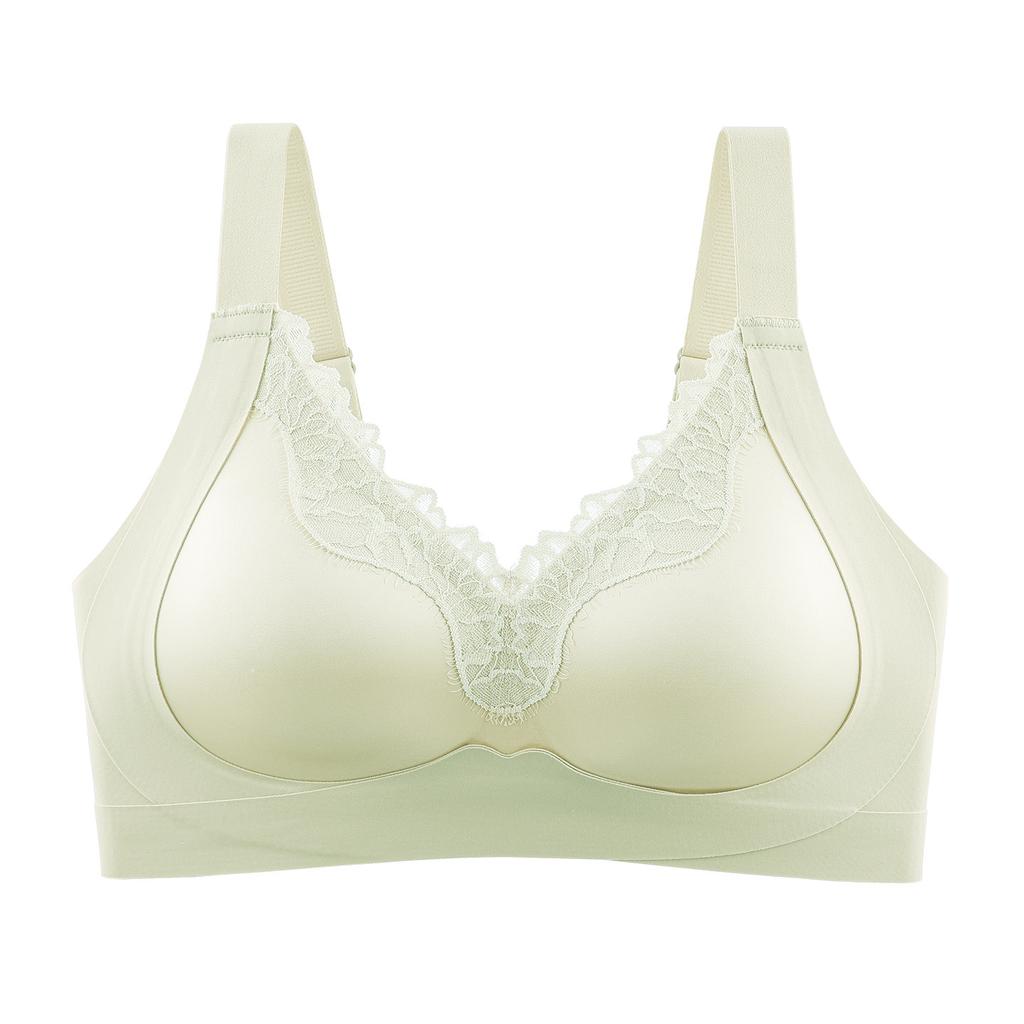 Big-breasted Underwear, Women's Upper Support, Pull Together, Comfortable Fixed Cup, Seamless Back, Double Breasts, Lace Bra Cover