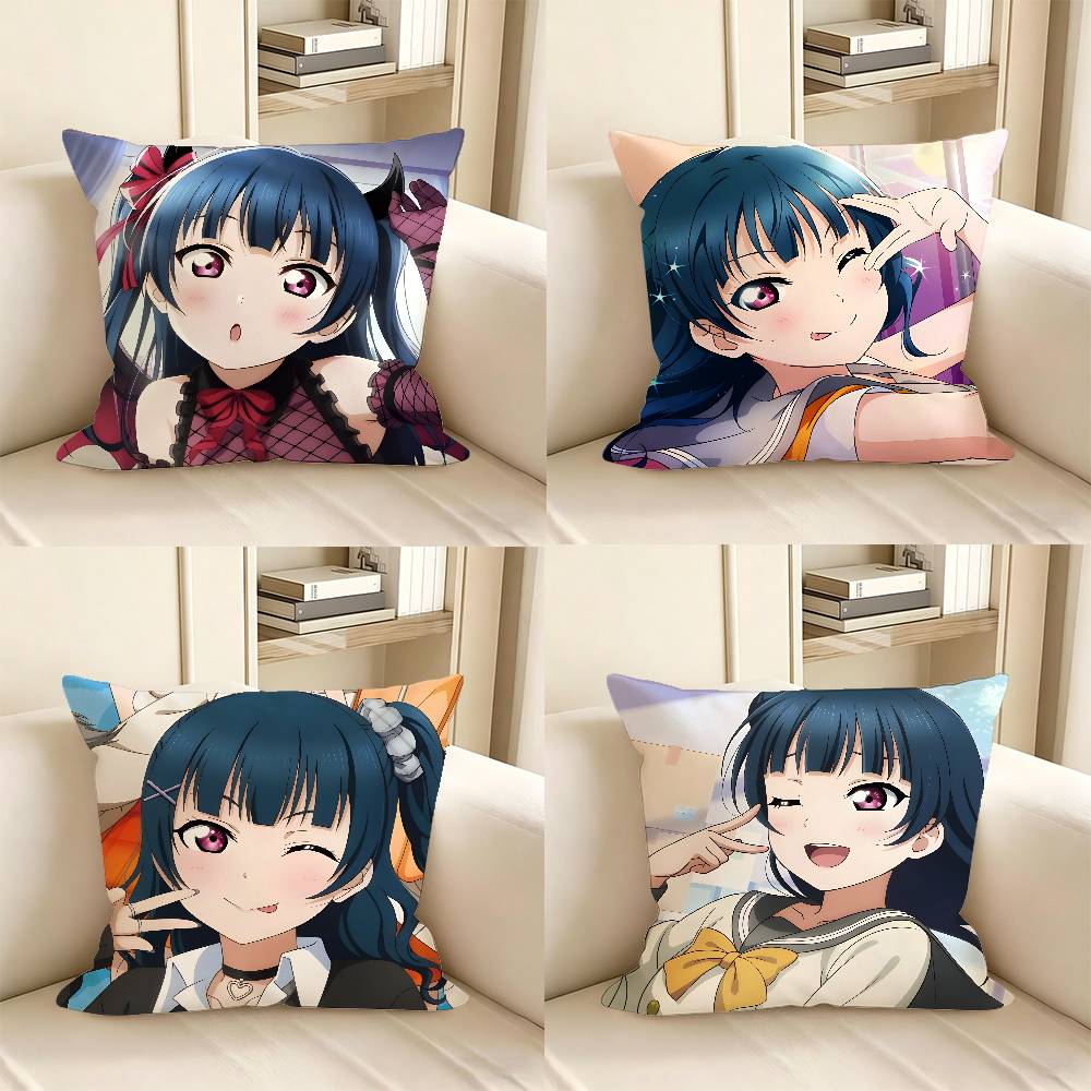 1pc Yoshiko Tsushima Anime Characters Pillow Case Fashion Square Pillowcase Bedroom Sofa Room Ins Decoration Leisure