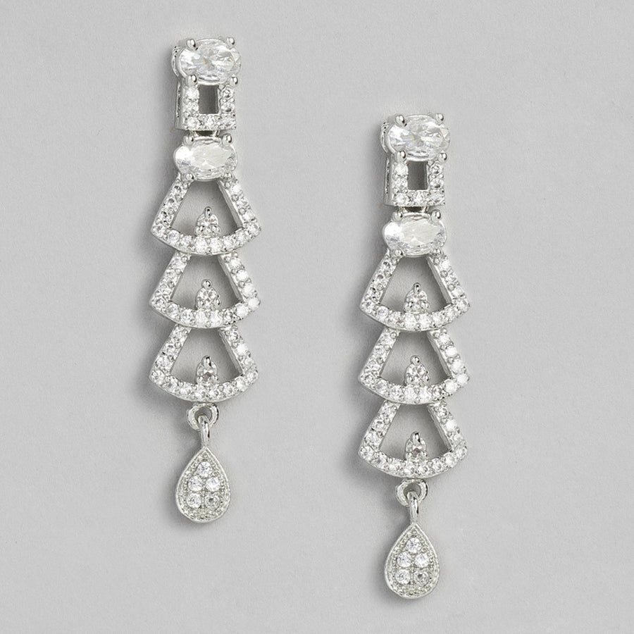 Wunderschönes Designer-Halskettenset von Estele mit rhodiniertem Zirkonia für Damen