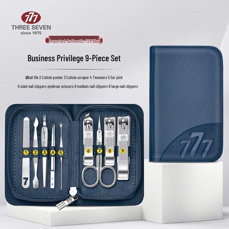 777 (THREE SEVEN) TSM-721 9-Piece Manicure Tool Set