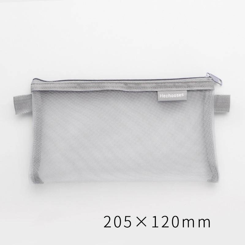 Simple Transparent Mesh Pencil Case Storage Student Pencil Bag Large Capacity Pouches Stationery