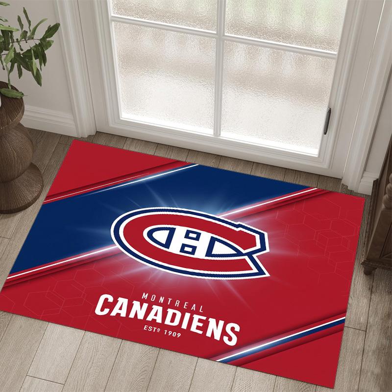 Montreal Canadiens Design Crystal Velvet Carpet Cozy Non?Slip Printed Rug For Bedroom Living Room Entrance