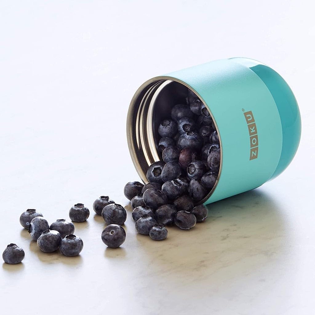 ZOKU Teal Food Insulates Keeps Food Hot or Colorful Food Convenient for Outdoor and Teal Jar, 295ml, Food, Cold, Jar, Travel, Activities, Lunchboxes,