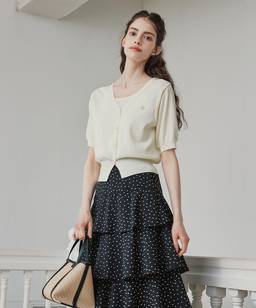 Zero Street [2 Colors] Dot Tiered Flare Skirt
