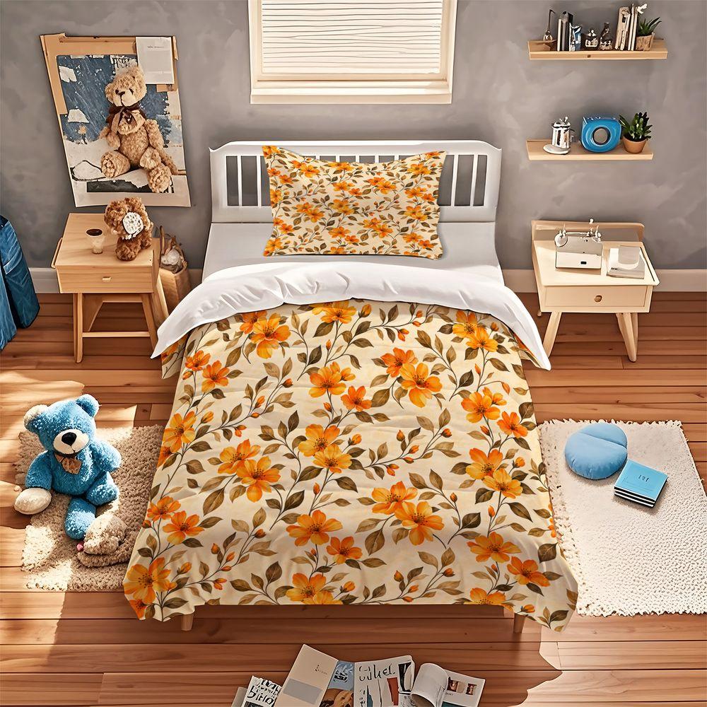Floral Duvet Cover Set Botanical Garden Bedding Set Soft Microfiber Digital Print Quilt Cover Home Bedroom Decor