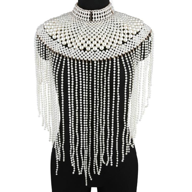 Shoulder Wrap Artificial Pearls Shoulder Chain for Evening Party Night Gown Shawl Body Chain Evening Shoulder Wrap