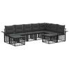 Outdoor Sofa Set 9 Pcs Black and Dark Grey Polyester