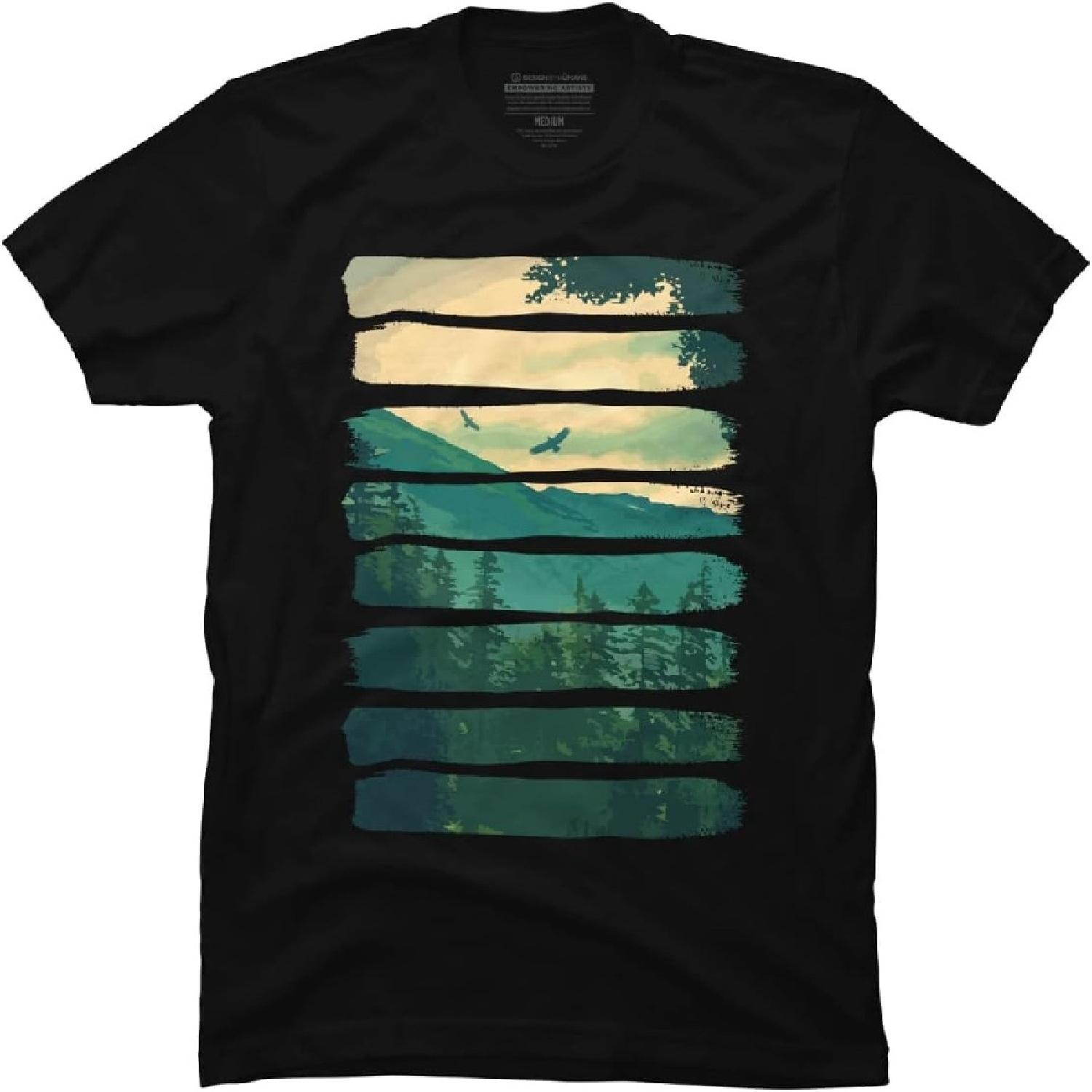 Design By Humans Men s Lost in The Wilds by Geof T-Shirt - - S