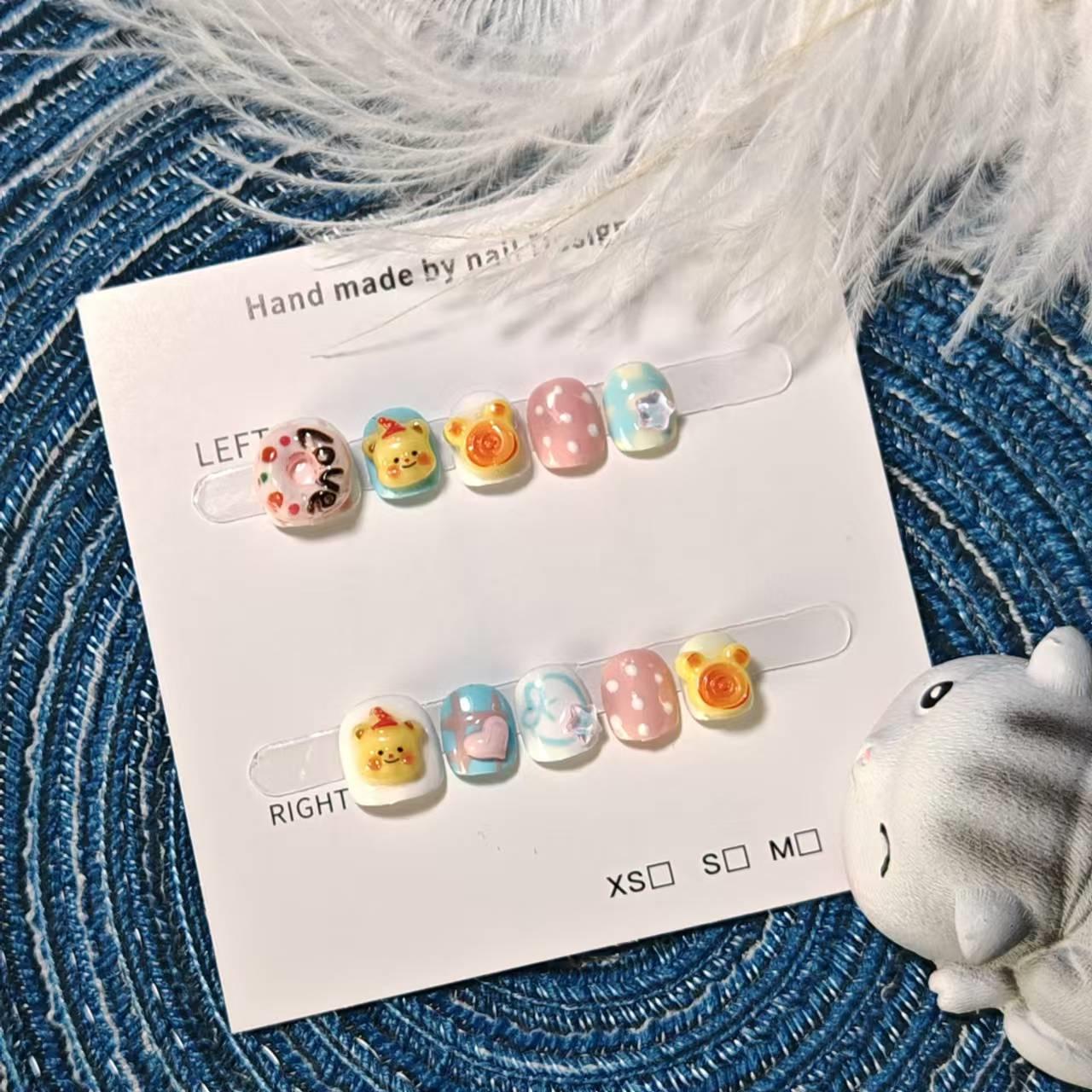 

Handmade Baby Style Wearable False Nails - Hot Selling Nail Art Patches Medium M